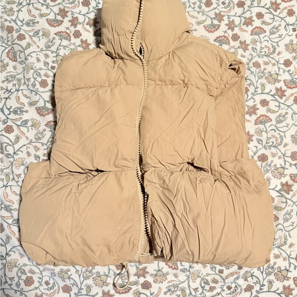 Tan Puffer Vest